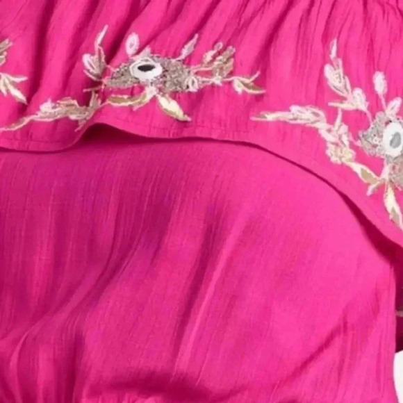 {Venus} Hot Pink Embroidered High-Low Dress Size 12 - Picture 10 of 10
